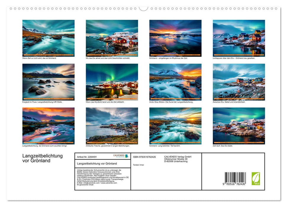 Langzeitbelichtung vor Grönland (CALVENDO Premium Wandkalender 2027)