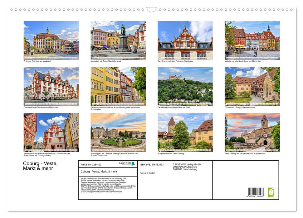 Coburg - Veste, Markt & mehr (CALVENDO Wandkalender 2027)