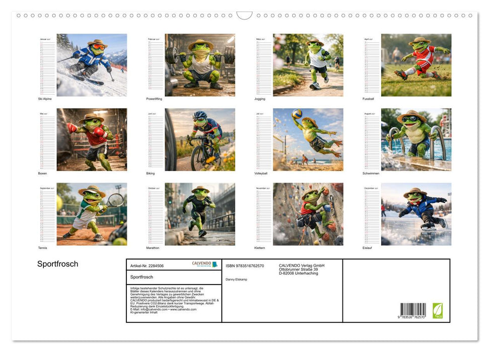Sportfrosch (CALVENDO Wandkalender 2027)