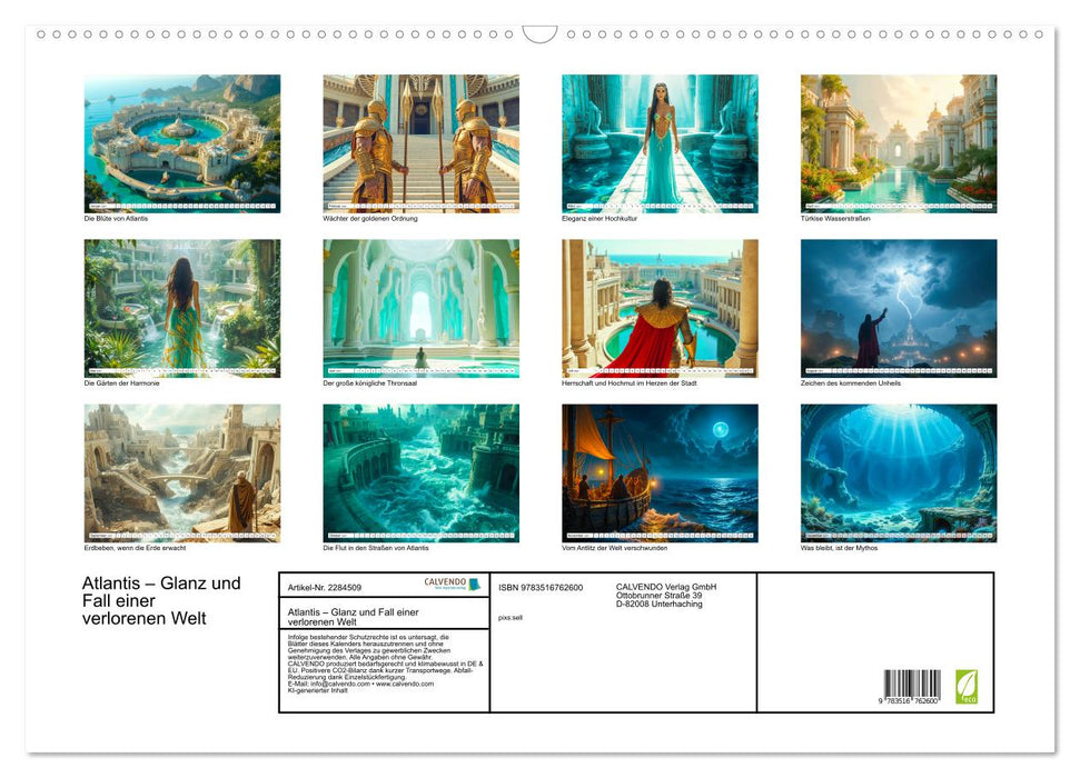 Atlantis – Glanz und Fall einer verlorenen Welt (CALVENDO Wandkalender 2027)