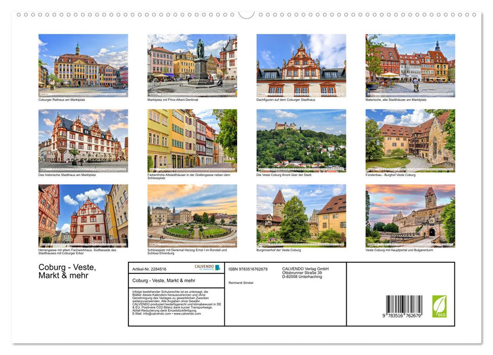 Coburg - Veste, Markt & mehr (CALVENDO Premium Wandkalender 2027)