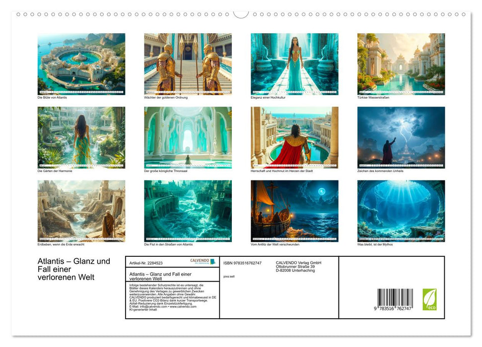 Atlantis – Glanz und Fall einer verlorenen Welt (CALVENDO Premium Wandkalender 2027)