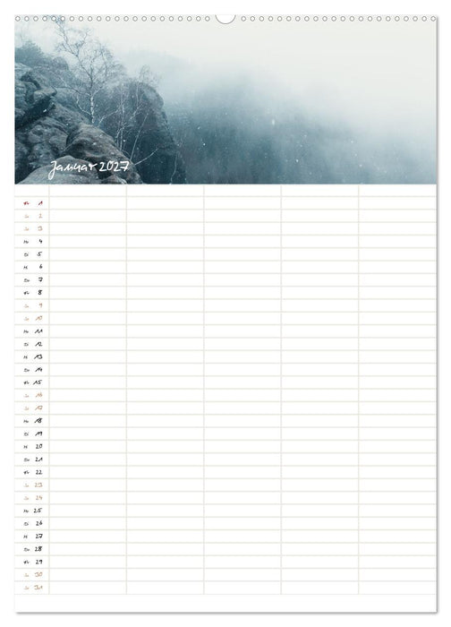 Familienkalender - Das Elbsandsteingebirge (CALVENDO Wandkalender 2027)