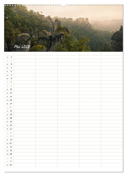 Familienkalender - Das Elbsandsteingebirge (CALVENDO Wandkalender 2027)