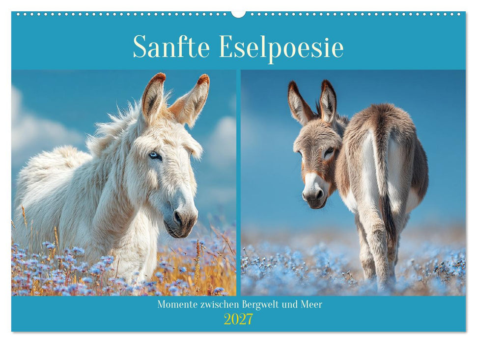Sanfte Eselpoesie. Momente zwischen Bergwelt und Meer (CALVENDO Wandkalender 2027)