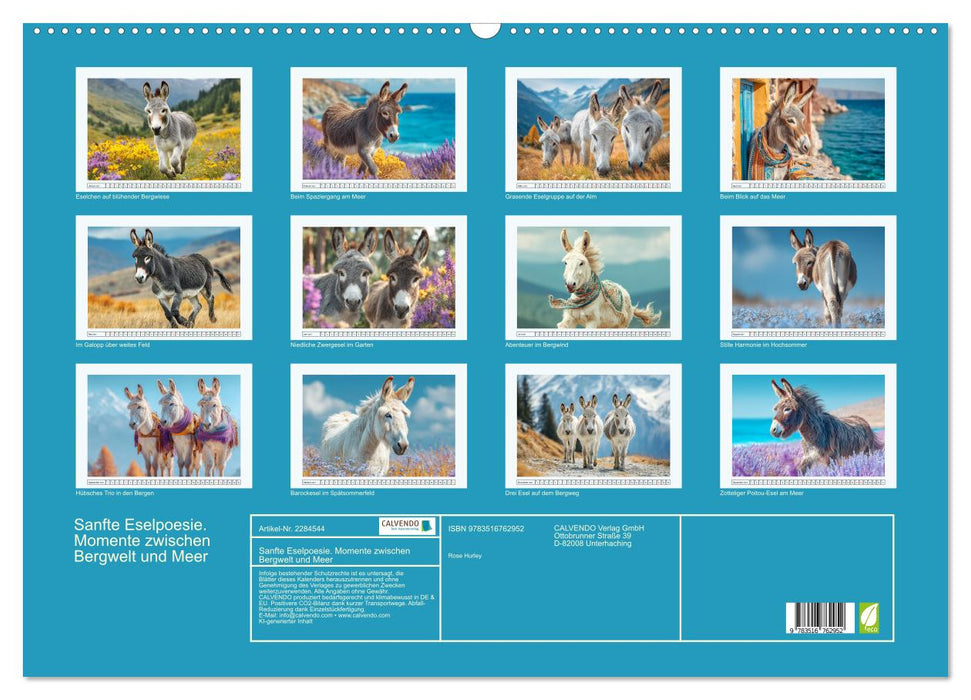 Sanfte Eselpoesie. Momente zwischen Bergwelt und Meer (CALVENDO Wandkalender 2027)