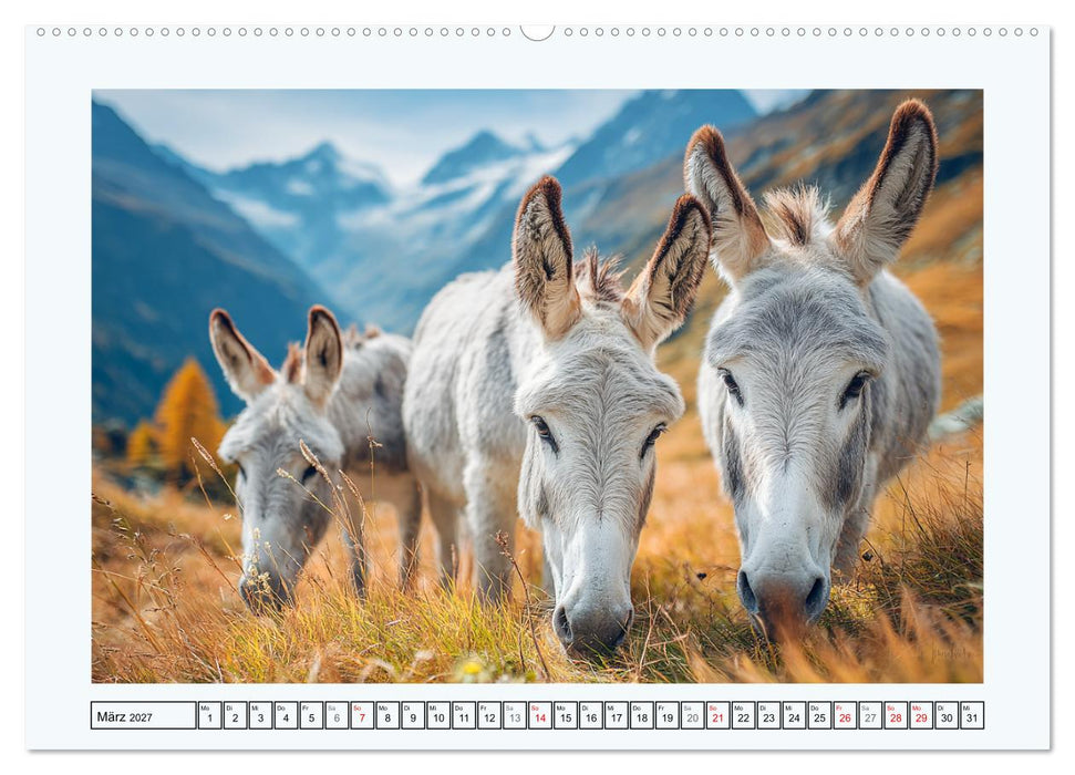 Sanfte Eselpoesie. Momente zwischen Bergwelt und Meer (CALVENDO Wandkalender 2027)