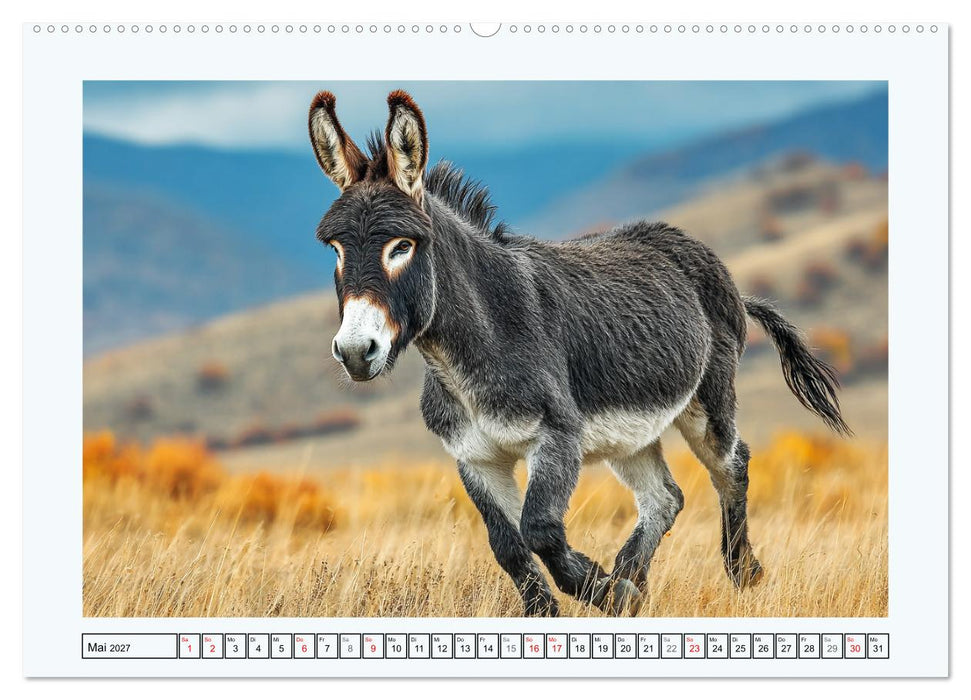 Sanfte Eselpoesie. Momente zwischen Bergwelt und Meer (CALVENDO Wandkalender 2027)