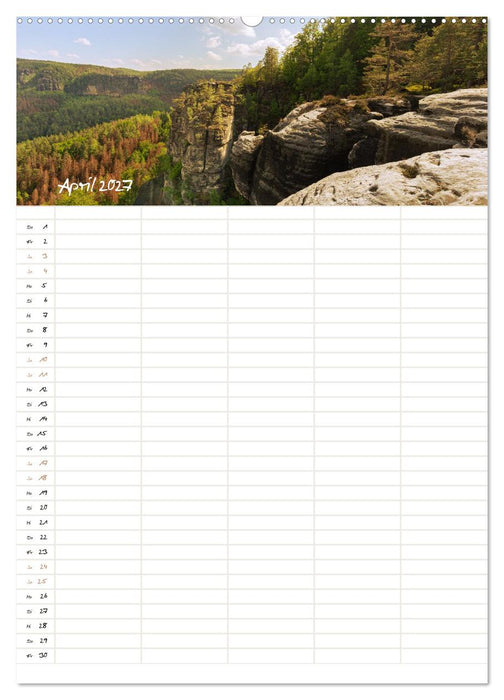 Familienkalender - Das Elbsandsteingebirge (CALVENDO Premium Wandkalender 2027)