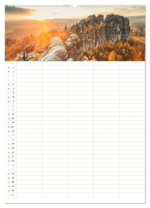 Familienkalender - Das Elbsandsteingebirge (CALVENDO Premium Wandkalender 2027)