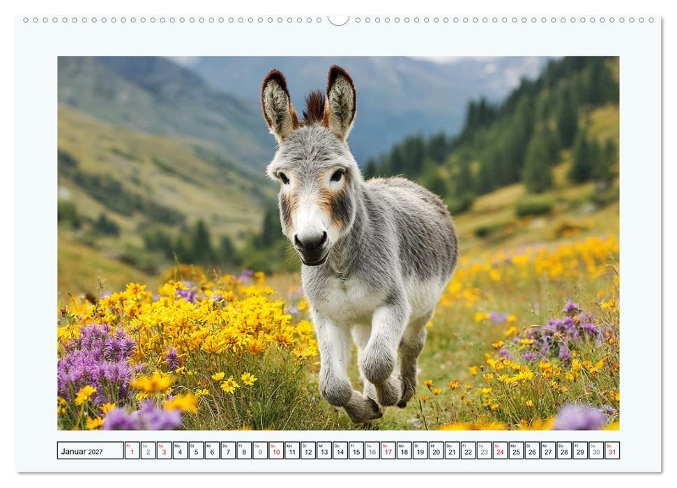 Sanfte Eselpoesie. Momente zwischen Bergwelt und Meer (CALVENDO Premium Wandkalender 2027)