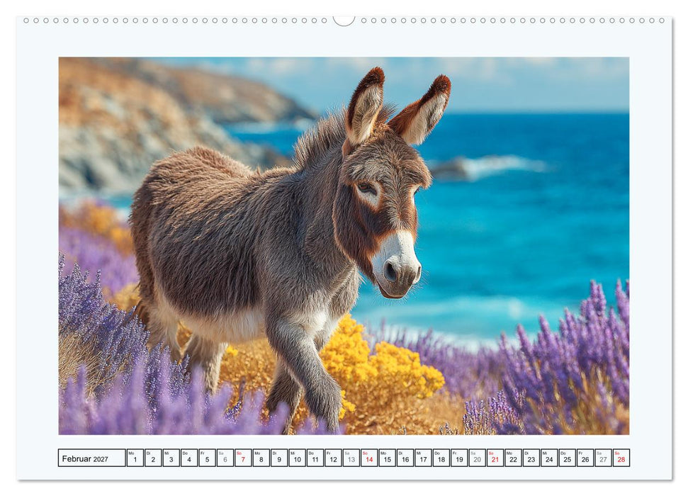 Sanfte Eselpoesie. Momente zwischen Bergwelt und Meer (CALVENDO Premium Wandkalender 2027)