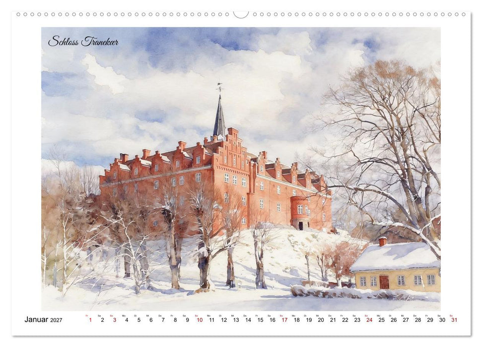 Schlössertour durch Dänemark (CALVENDO Premium Wandkalender 2027)