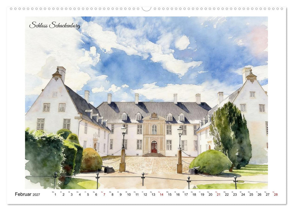 Schlössertour durch Dänemark (CALVENDO Premium Wandkalender 2027)