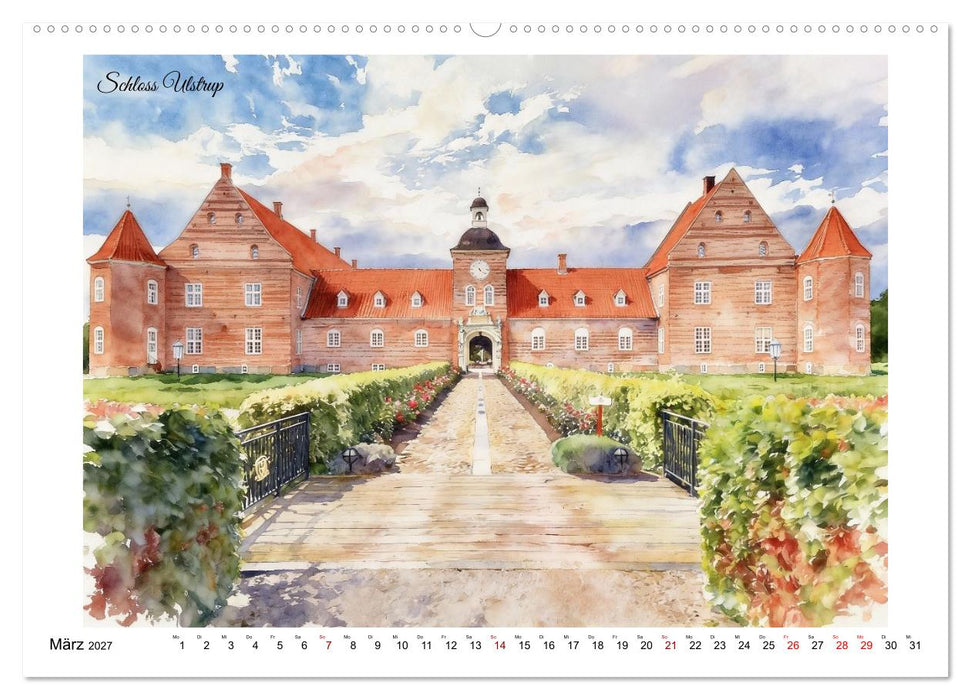 Schlössertour durch Dänemark (CALVENDO Premium Wandkalender 2027)