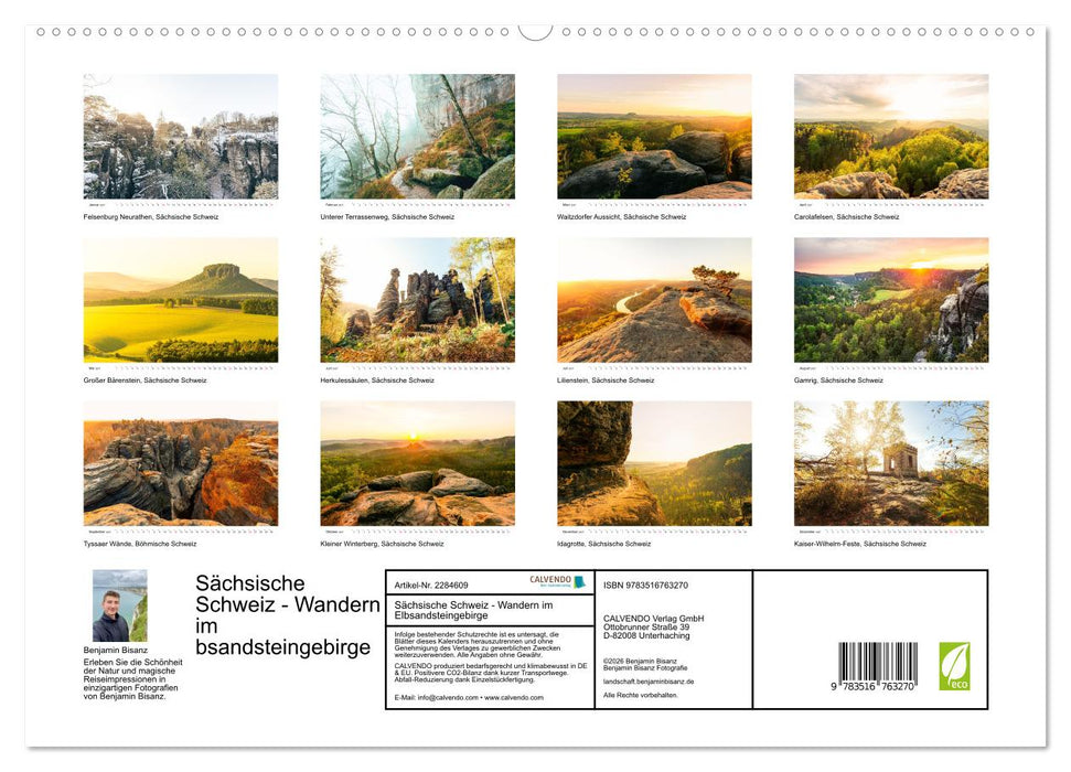 Sächsische Schweiz - Wandern im Elbsandsteingebirge (CALVENDO Premium Wandkalender 2027)