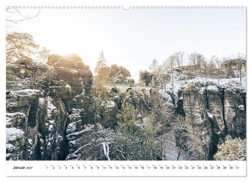 Sächsische Schweiz - Wandern im Elbsandsteingebirge (CALVENDO Premium Wandkalender 2027)