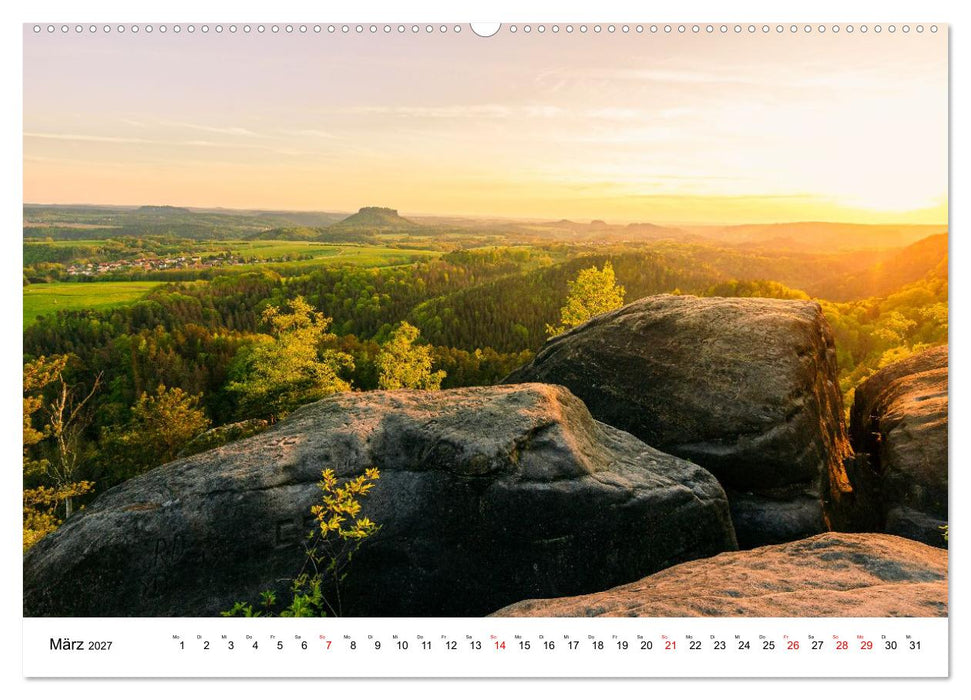 Sächsische Schweiz - Wandern im Elbsandsteingebirge (CALVENDO Premium Wandkalender 2027)