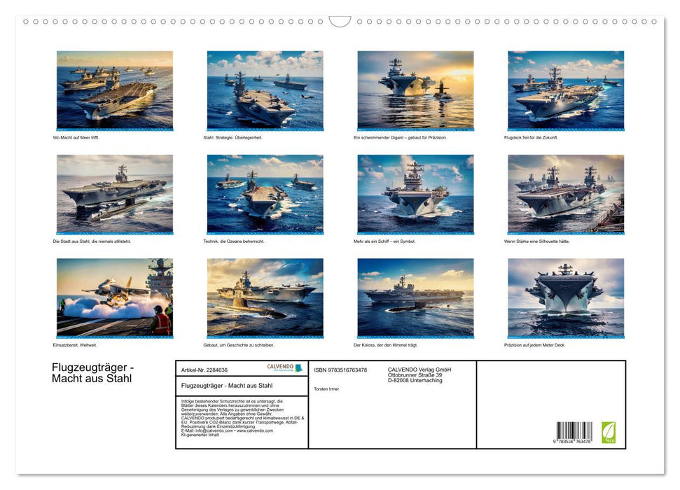 Flugzeugträger - Macht aus Stahl (CALVENDO Wandkalender 2027)