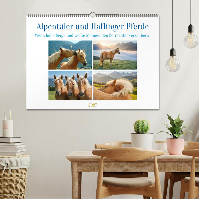 Alpentäler und Haflinger Pferde (CALVENDO Wandkalender 2027)