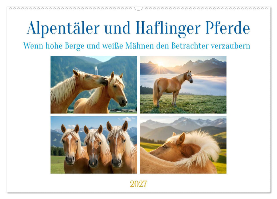 Alpentäler und Haflinger Pferde (CALVENDO Wandkalender 2027)