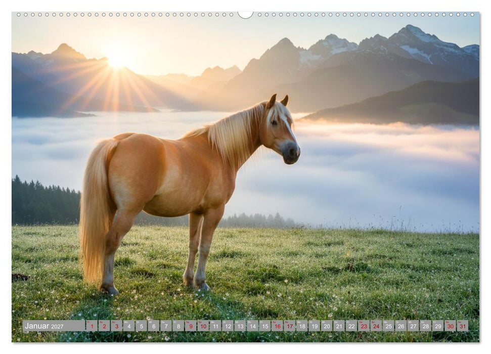 Alpentäler und Haflinger Pferde (CALVENDO Wandkalender 2027)