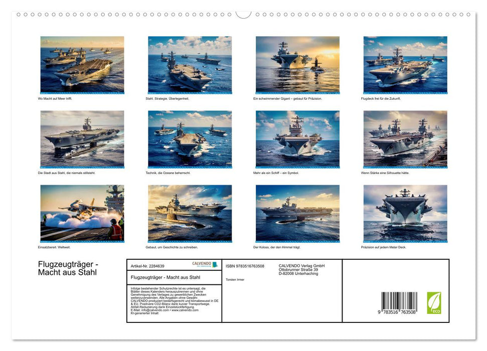 Flugzeugträger - Macht aus Stahl (CALVENDO Premium Wandkalender 2027)