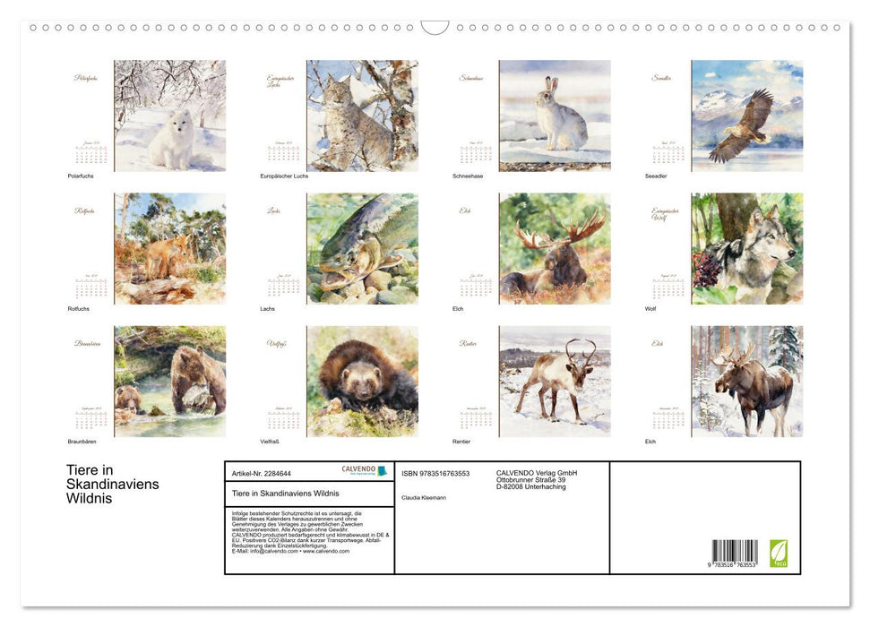 Tiere in Skandinaviens Wildnis (CALVENDO Wandkalender 2027)