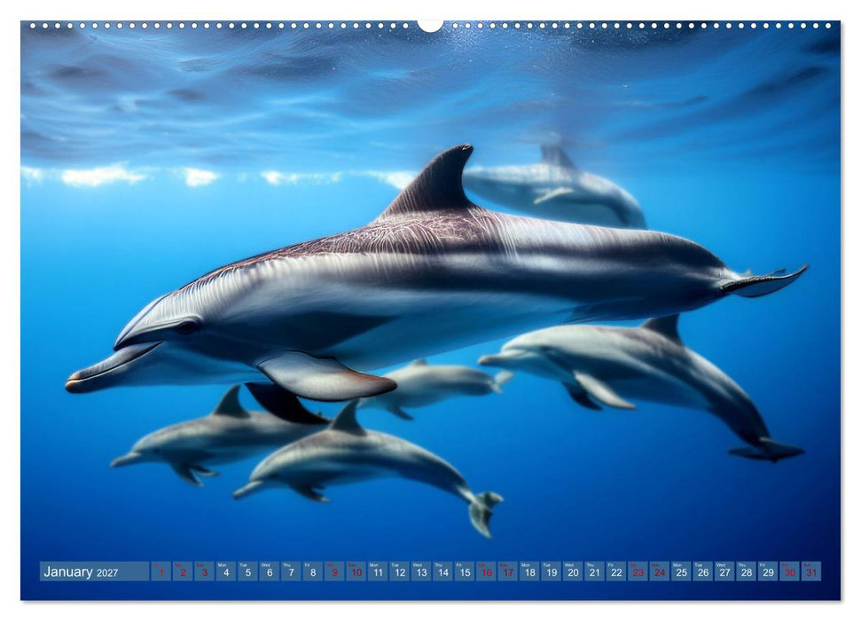 When Dolphins Dance with Us (CALVENDO Monthly Calendar 2027)