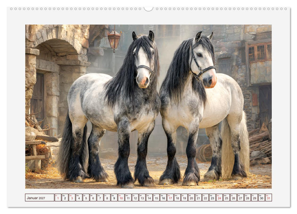 Starke Pferde. Kaltblüter im Einklang mit der Natur (CALVENDO Wandkalender 2027)