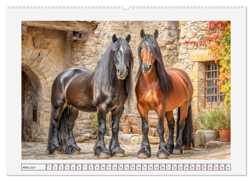 Starke Pferde. Kaltblüter im Einklang mit der Natur (CALVENDO Wandkalender 2027)