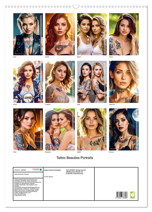 Tattoo Beauties Portraits (CALVENDO Wandkalender 2027)