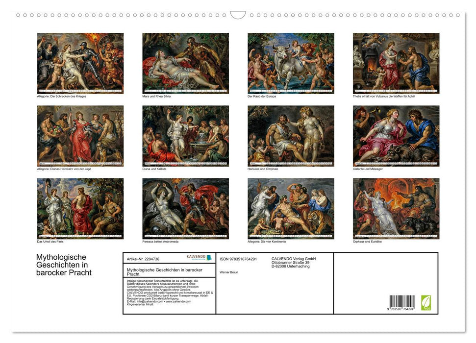Mythologische Geschichten in barocker Pracht (CALVENDO Wandkalender 2027)