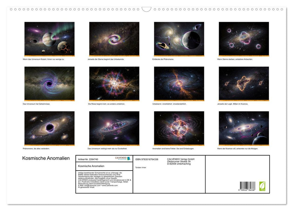 Kosmische Anomalien (CALVENDO Wandkalender 2027)