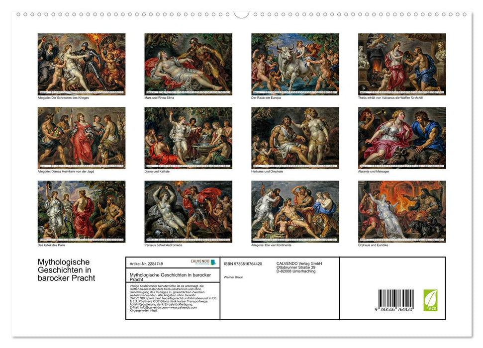 Mythologische Geschichten in barocker Pracht (CALVENDO Premium Wandkalender 2027)