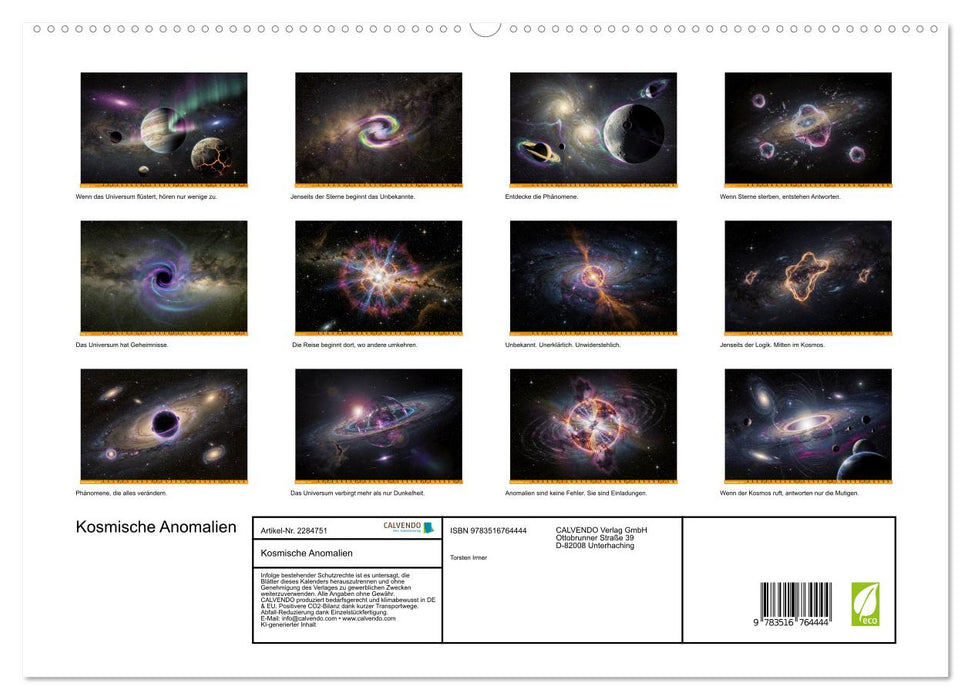 Kosmische Anomalien (CALVENDO Premium Wandkalender 2027)