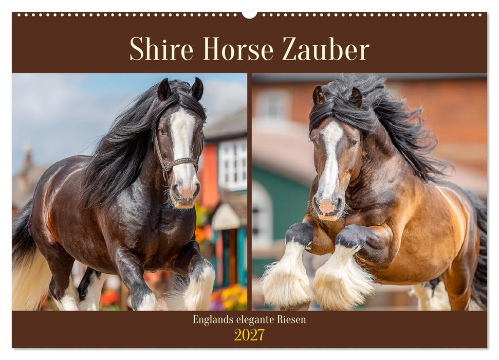 Shire Horse Zauber. Englands elegante Riesen (CALVENDO Wandkalender 2027)
