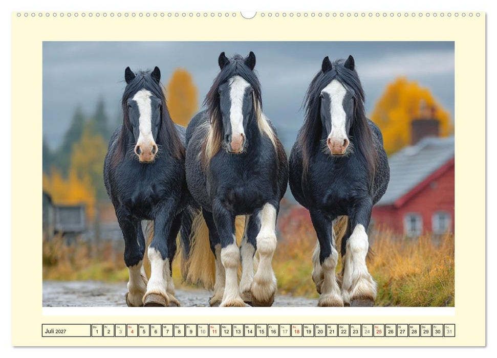 Shire Horse Zauber. Englands elegante Riesen (CALVENDO Premium Wandkalender 2027)