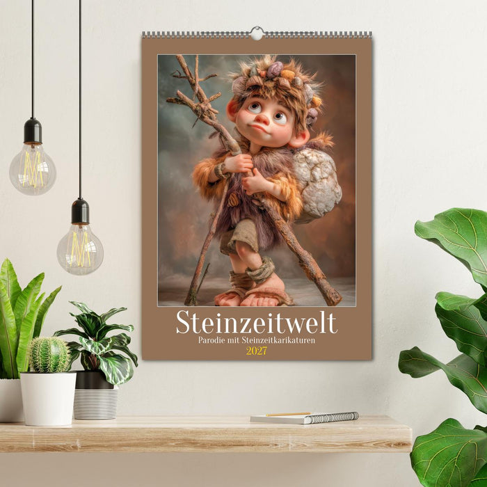 Steinzeitwelt - Parodie mit Steinzeitkarikaturen (CALVENDO Wandkalender 2027)