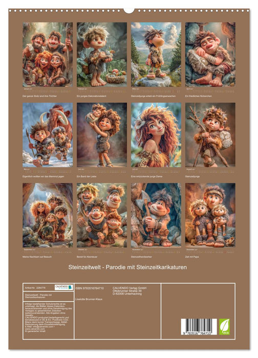 Steinzeitwelt - Parodie mit Steinzeitkarikaturen (CALVENDO Premium Wandkalender 2027)