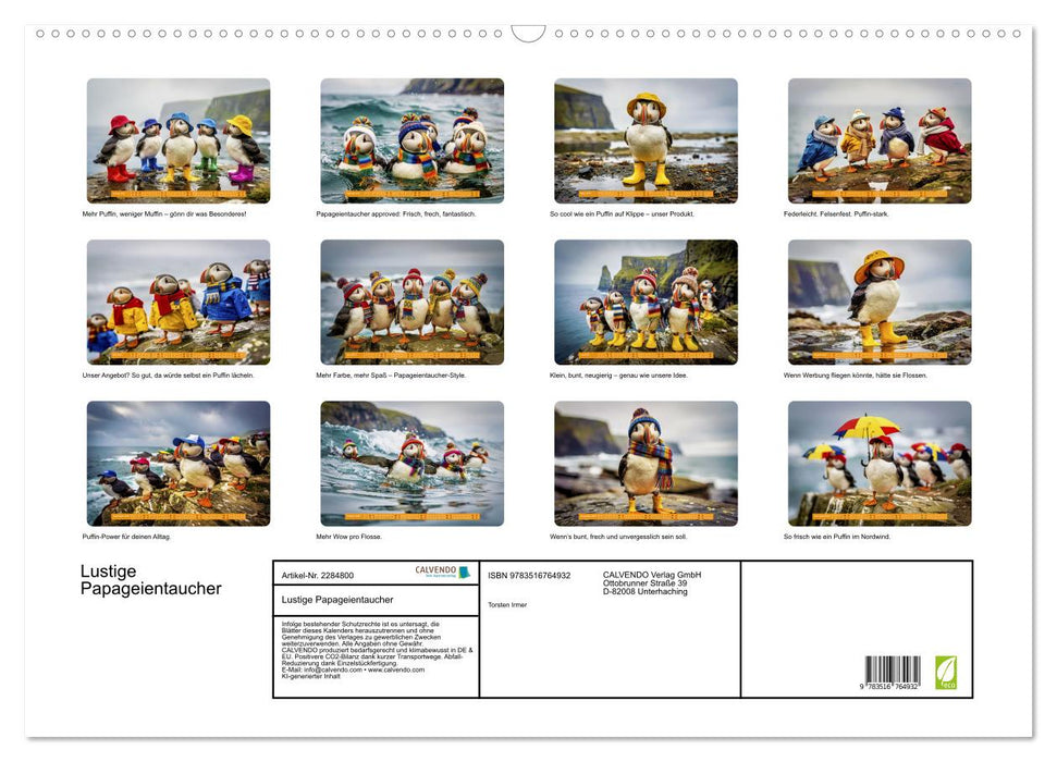 Lustige Papageientaucher (CALVENDO Wandkalender 2027)