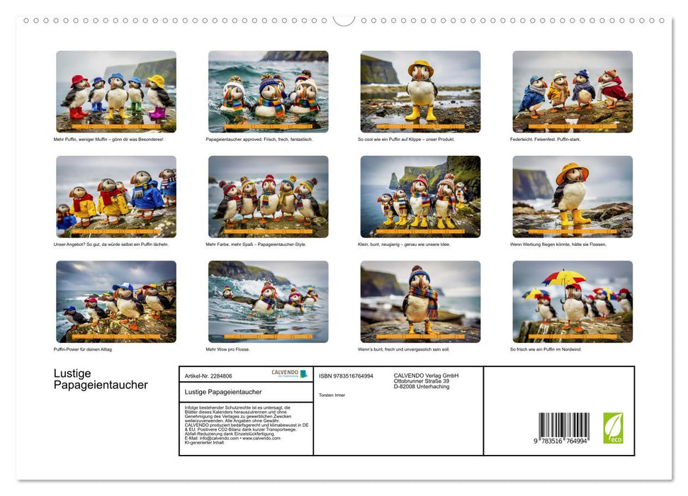Lustige Papageientaucher (CALVENDO Premium Wandkalender 2027)