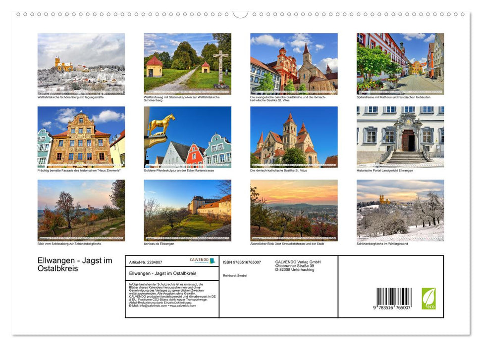 Ellwangen - Jagst im Ostalbkreis (CALVENDO Premium Wandkalender 2027)