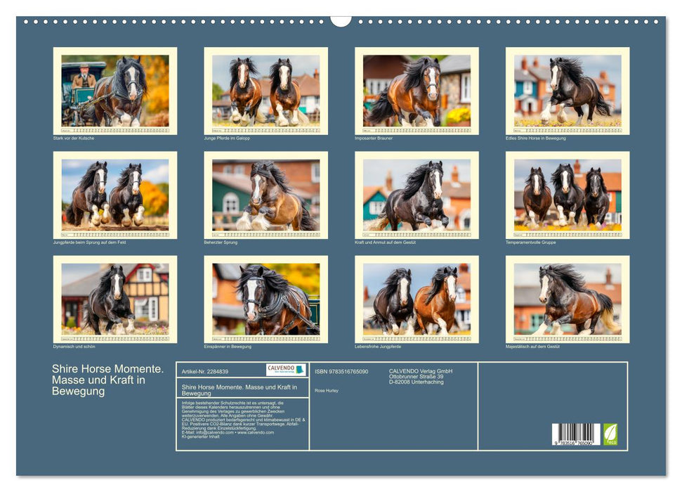 Shire Horse Momente. Masse und Kraft in Bewegung (CALVENDO Wandkalender 2027)