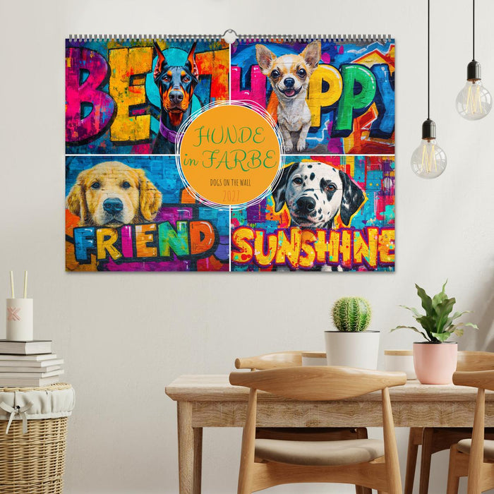 Hunde in Farbe - Dogs on the Wall (CALVENDO Wandkalender 2027)