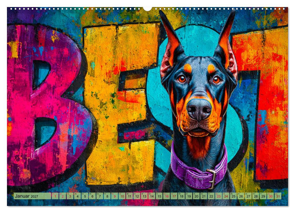 Hunde in Farbe - Dogs on the Wall (CALVENDO Wandkalender 2027)