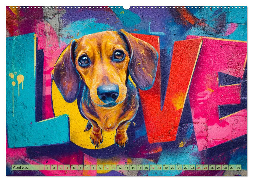 Hunde in Farbe - Dogs on the Wall (CALVENDO Wandkalender 2027)