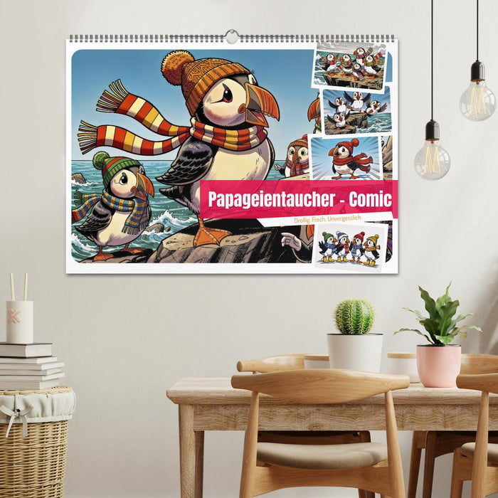 Papageientaucher - Comic (CALVENDO Wandkalender 2027)