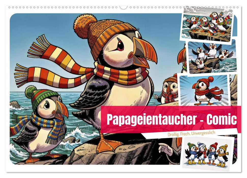 Papageientaucher - Comic (CALVENDO Wandkalender 2027)
