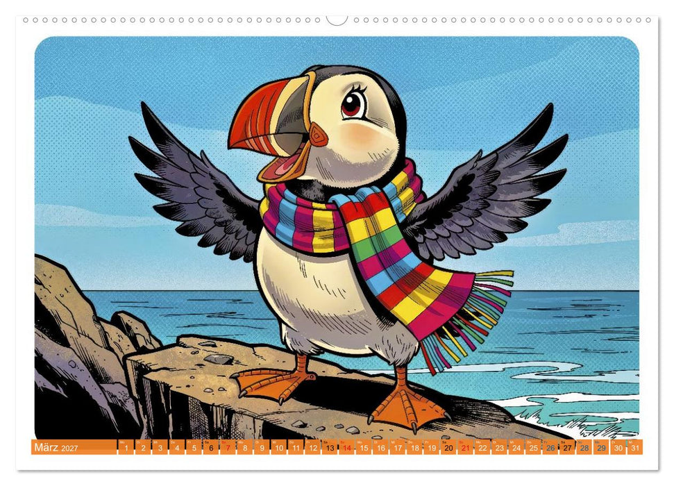 Papageientaucher - Comic (CALVENDO Wandkalender 2027)